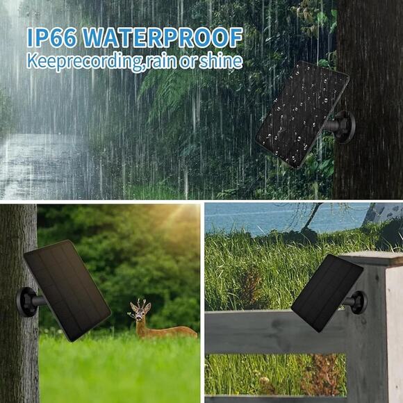 5W Trail Camera Solar Panel, 12V Battery Kit Build-in 5200mAh Rechargeable New - Picture 6 of 8